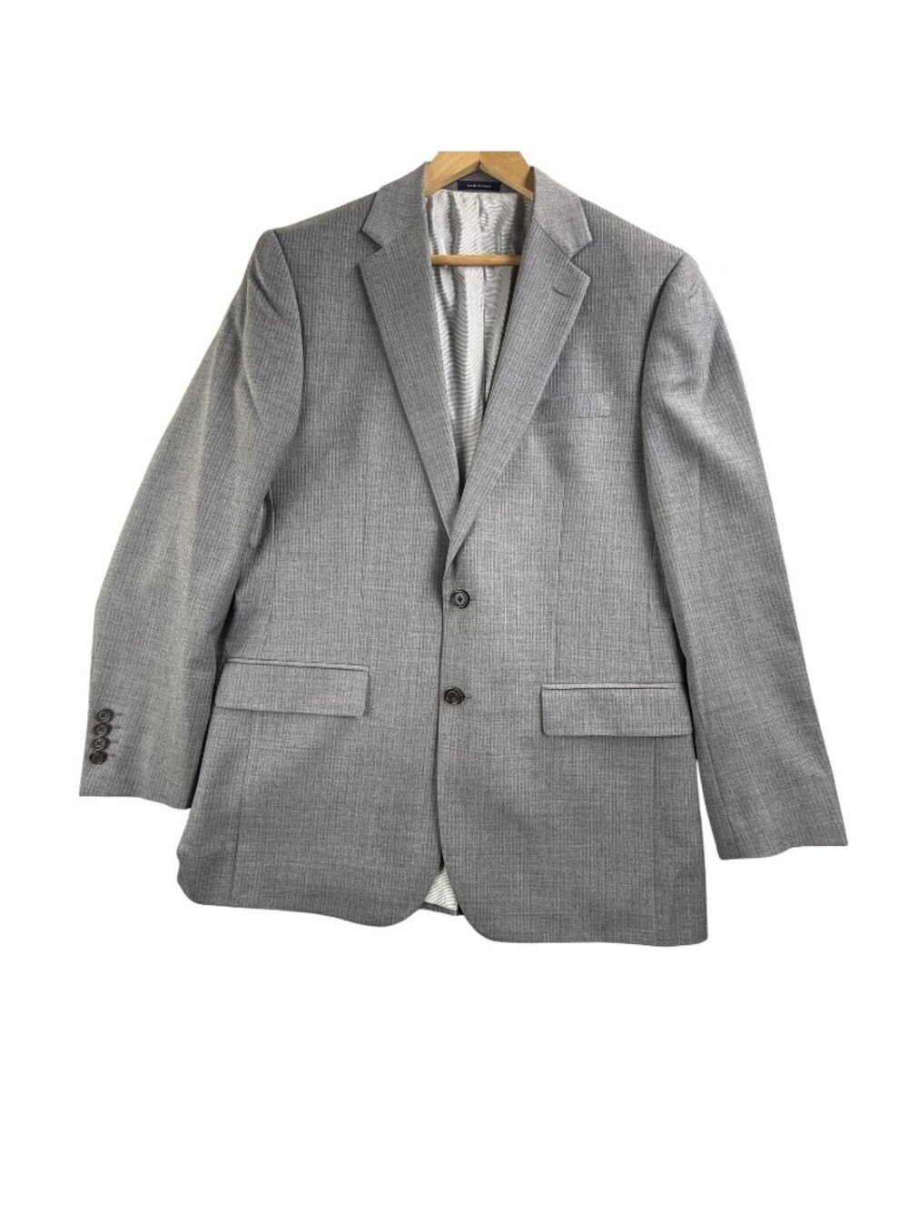 Vintage Ralph Lauren Suit Jacket Mens 40 Gray Pinstripe Wool 2 Button Sport Coat